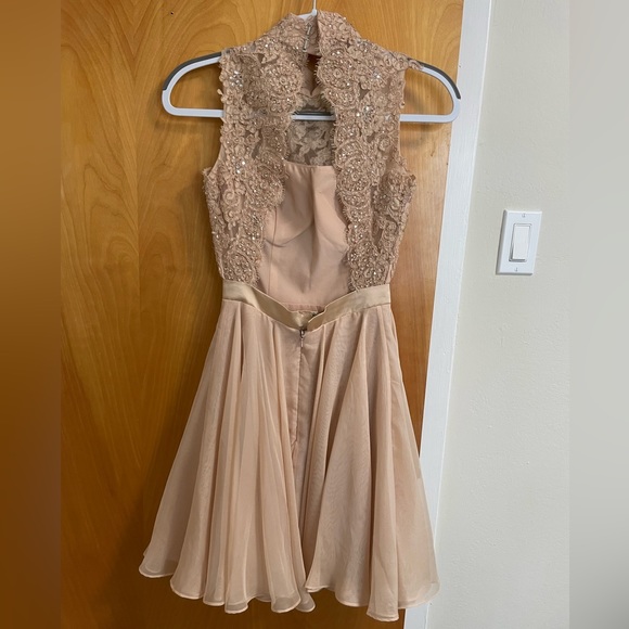 Sherri Hill Mini Homecoming Dress Nude 00 - Picture 12 of 13